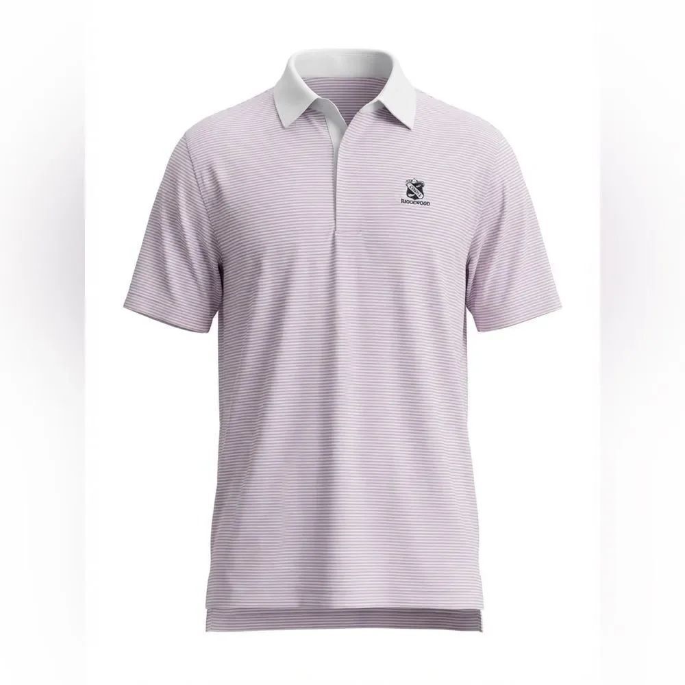 PETER MILLAR MENS POLO SHIRT WHITE WITH BLUE STRIPES SIZE XL